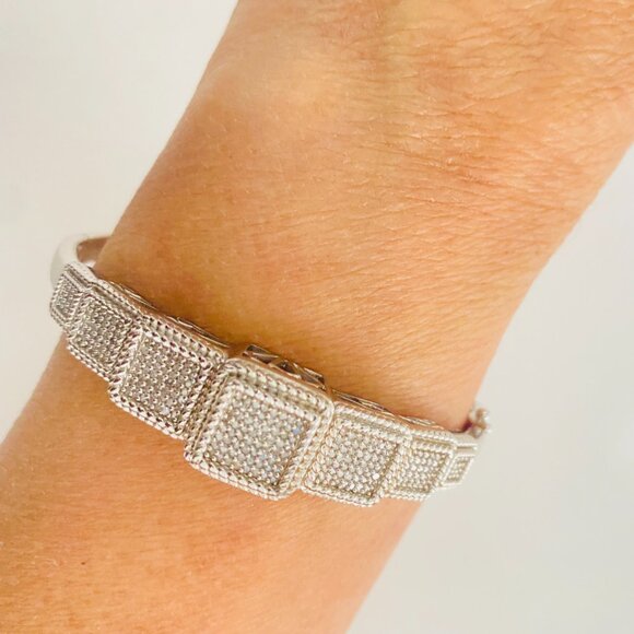 Beautiful Vintage Ornate Sterling Silver Panel Bracelet – Stamped 925 SJD - Picture 3 of 12